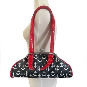 Sourpuss Anchor Sailor Rockabilly Pin Up Red & Navy Kiss Lock Purse